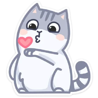 Telegram sticker 😘 Серый Персик :: @stickroom