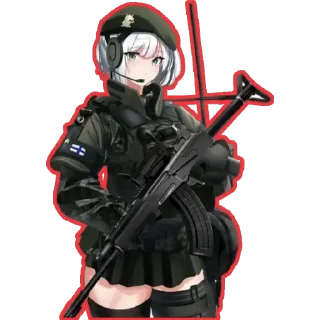 Телеграм стикер 🔫 girl With arms  🔫 @Anak_kucing_stiker