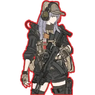 Телеграм стикер 🔫 girl With arms  🔫 @Anak_kucing_stiker