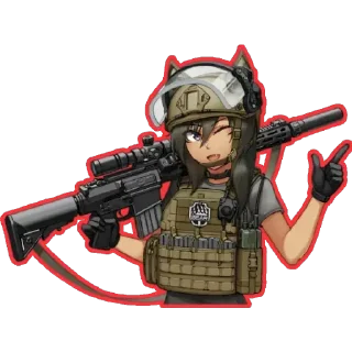 Телеграм стикер 🔫 girl With arms  🔫 @Anak_kucing_stiker