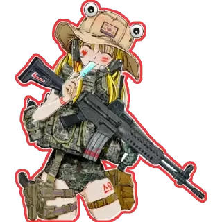 Телеграм стикер 🔫 girl With arms  🔫 @Anak_kucing_stiker
