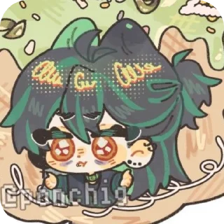 Telegram sticker 🐱 Зелёная ебалайка с балалайкой :: @fStikBot