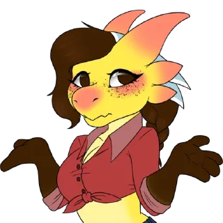 Telegram sticker 🤷 Fawn by @FawnKobold