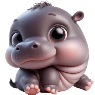 Telegram sticker ☺️ Малыш-бегемотик (Б) @Nyasticks