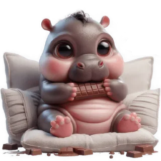 Telegram sticker 🍫 Малыш-бегемотик (Б) @Nyasticks