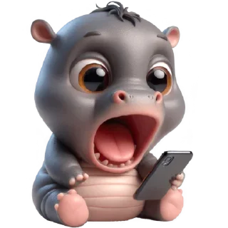 Telegram sticker 😱 Малыш-бегемотик (Б) @Nyasticks