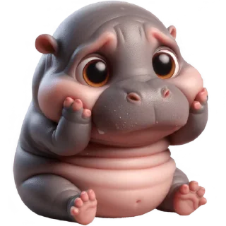Telegram sticker 😞 Малыш-бегемотик (Б) @Nyasticks