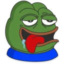 Telegram sticker 😋 Pepe the frog @pepetopfrog