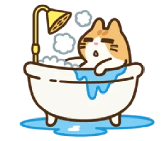 Telegram sticker 🛁 Chewy the Kitty | @cutestickers4you