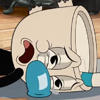 Telegram sticker 😭 Mugman my beloved :: @fStikBot