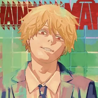 Telegram sticker 😉 «☆::Denji !! @StickersUa1 @UAStickerbot