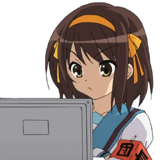 Telegram sticker 🧐 Haruhi Suzumiya