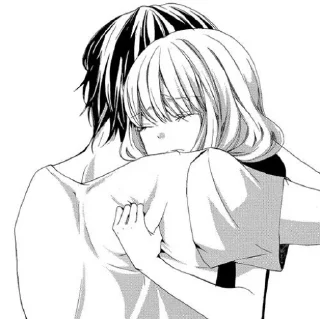 Telegram sticker 🖤 B/W Manga love ~ @Stickerabad