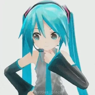 Telegram sticker 🤔 Miku