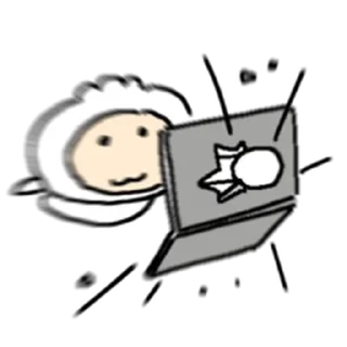 Telegram sticker ⭐ 그만두는 퇴사자! @moe_sticker_bot