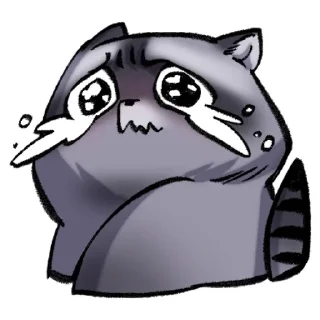 Video sticker 😢 Racoon Hela by Denoro