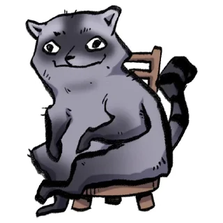 Video sticker 🫠 Racoon Hela by Denoro