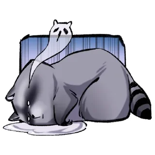 Telegram stiker 😵 Racoon Hela by Denoro