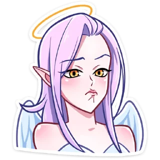 Телеграм стикер 😟 Ангелица Вайолет (@TgSticker)