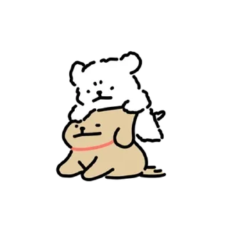 Sticker 💬 해피 댕댕이 커플 (몰티즈) By @KakaoEmoticon