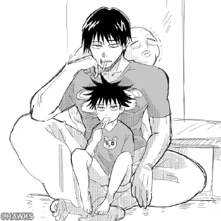 Telegram sticker 🖤 👨‍👦 Father & Son (@TodorokiShouto)