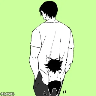 Telegram sticker 🖤 👨‍👦 Father & Son (@TodorokiShouto)