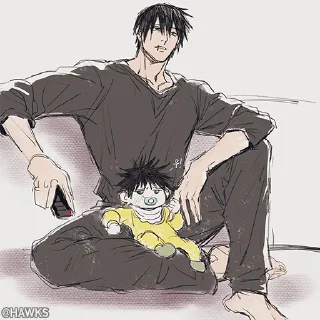 Telegram sticker 🖤 👨‍👦 Father & Son (@TodorokiShouto)