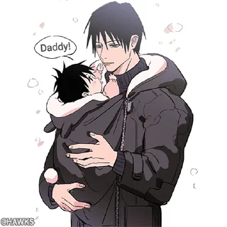 Telegram sticker 🖤 👨‍👦 Father & Son (@TodorokiShouto)