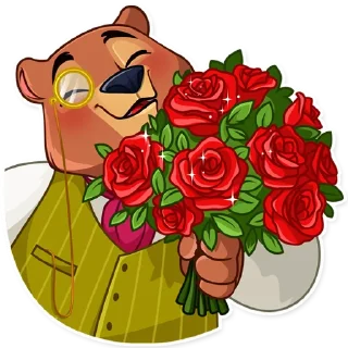 Telegram sticker 💐 Todd Bear