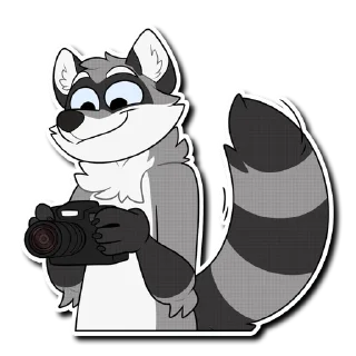 Телеграм стикер 📷 Rosco Raccoon