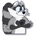 Телеграм стикер 😱 Rosco Raccoon