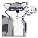 Телеграм стикер 💬 Rosco Raccoon