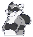 Телеграм стикер 😏 Rosco Raccoon