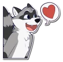 Telegram sticker ❤ Rosco Raccoon