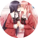 Telegram sticker 😘 kissing girls
