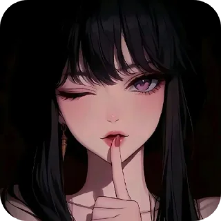 Telegram sticker 🤫 Black 🖤