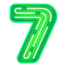 Sticker 7⃣ Glow Font | @Premium_Emojis_Telegram