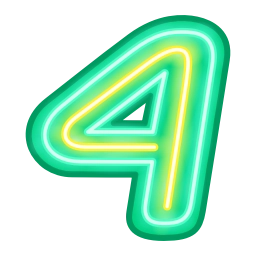 Sticker 4⃣ Glow Font | @Premium_Emojis_Telegram