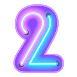 Sticker 2⃣ Glow Font | @Premium_Emojis_Telegram