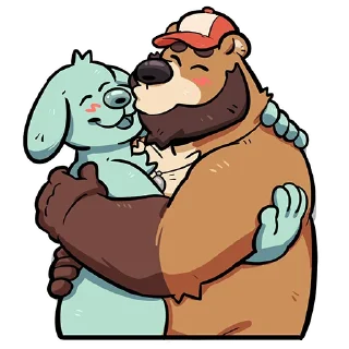 Sticker 😘 Digs the Trucker Bear