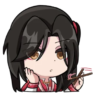Telegram sticker 😕 Hua Cheng genshin chibi @qqwelj