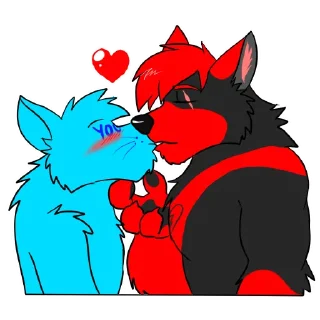 Telegram sticker 😘 Sutakira WolFlame by Ligoni_EXE