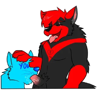 Telegram sticker 👅 Sutakira WolFlame by Ligoni_EXE