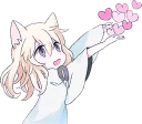 Telegram stiker 😘 White Cat Girl :: @line_stickers