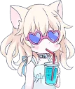Telegram stiker 😎 White Cat Girl :: @line_stickers