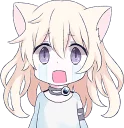 Telegram stiker 😲 White Cat Girl :: @line_stickers