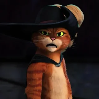 Telegram sticker 😐 GATO DE BOTAS @musicaoumeme