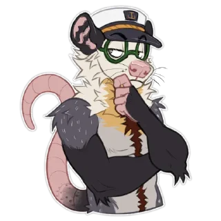 Telegram sticker 🤨 Skipper Opossum (@opossumsailor)