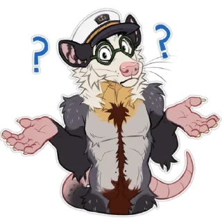 Telegram sticker 😕 Skipper Opossum (@opossumsailor)