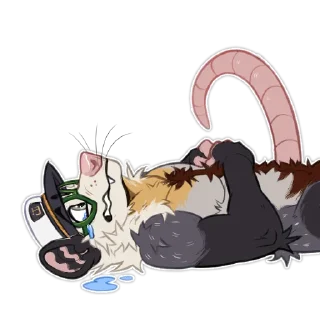 Telegram sticker 😭 Skipper Opossum (@opossumsailor)